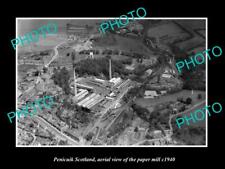 OLD 6 X 4 HISTORIC PHOTO OF PENICUIK SCOTLAND AERIAL VIEW OF PAPER MILL c1940 picture
