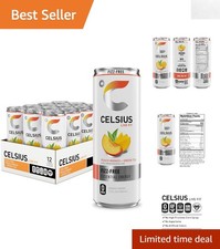 Refreshing Non-Carbonated Peach Mango Green Tea -  Energy Drink, 12 Cans picture