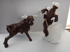 VINTAGE Matador and Bull Ceramic Statues Figures Large 1962 11/1/2