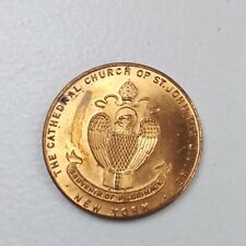 Vintage Coin Medal Cathedral Church of St John The Divine Gold Catholic New York picture
