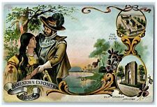 1908 Old Church Jamestown Exposition Pocahontas & Capt. John Smith Postcard picture