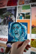 ACEO Original Art Card, Gene Wilder, Frankenstein, Alcohol Marker, Signed, 4x4in picture