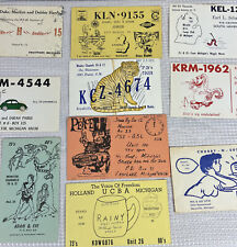 Vintage Radio Cards Amateur Radio QSL Cards Lot Michigan QSL Radio Cards 10 WOW picture