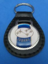 Vintage Subaru genuine grain leather keyring key fob keychain - Used Old Stock picture