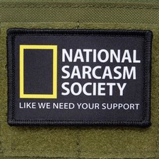 National Sarcasm Society Patch Moral Tactical Meme Flag Hook & Loop 3x2 picture