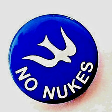 NO NUKES  Anti Nuclear War button with Peace Dove. June-July 1983 Peace Rallies picture