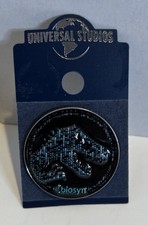 Universal Studios Biosyn Genetics Dinosaur Head Collectible Pin on Card picture