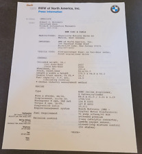 BMW 318i 318is Models Dealer Info Official Press Release Details Spec Sheet picture
