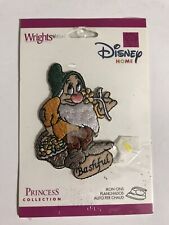 Disney Snow White Dwarf Bashful Embroidered Iron On Patch New Sealed Package picture