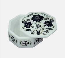 Octagon Marble Jewelry Box Antique Design Inlay Work Ribben Box from Vintage Art picture