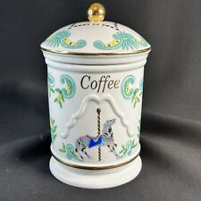 Lenox 1995 Carousel Porcelain Coffee Jar Canister picture