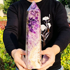 4.47LB Natural Dream amethyst quartz obelisk crystal wand point healing picture