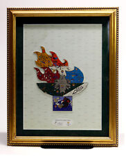 2002 Salt Lake Winter Olympics Torch Compass Group Framed 8-pin Ltd Edition set picture
