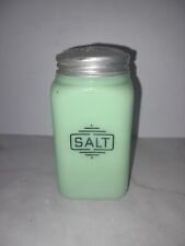 Vintage McKee Glass Green Jadeite  - Square Salt Shaker Jar - 4½ inches picture