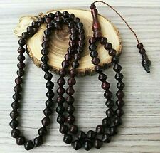 REAL Dark Kuka Coca Tree Islamic Prayer 99 beads Tasbeeh Rosary Misbaha 8x7mm picture