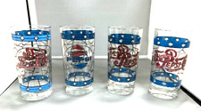 Vintage Pepsi-Cola Tray with 8 Drinking Glasses Tiffany Style-Stained Glass picture