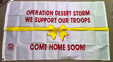 True Era Operation Desert Storm Yellow Ribbon AmVets Flag 3x 5 MIA Military NOS picture