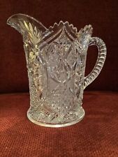 Vintage/antique SPECTACULAR AMERICAN BRILLIANT Crystal CUT GLASS PITCHER 8” picture