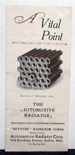 1910s Automotive Radiator Co Hextube Radiator Cores Specs Sales Tri-Folder picture