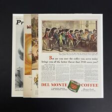 Vintage 30s-60s Coffee Print Ads Lot Of 4  Del Monte Chase & Sanborn Pream picture