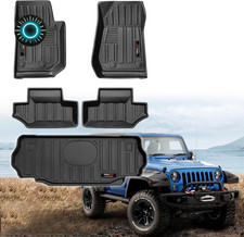 For 2007-2018 Jeep Wrangler JK 2 Door Floor Mats & Cargo Liner All Weather TPE R picture