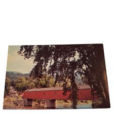 Postcard West Cornwall Covered Bridge On The Housatonic River CT Chrome Unposted picture