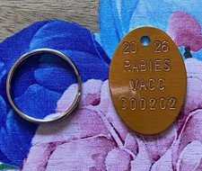 1  Official 2026 Rabies Vaccination Dog Tags  Vet Tag Dogs Cats Aluminum Tag New picture