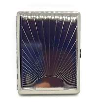 RYO Gun Metal Sunrise Design 100s Size Double Sided Cigarette Case picture