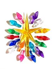 100 ASST SMALL TWIST BULB (9 COLORS) + MED GOLD STAR for Ceramic Christmas Tree picture