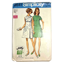 Simplicity 8541 Button Trim Dress Bias Roll Collar Welts Zipper Size 12 Bust 34 picture