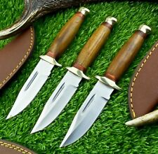 LOT OF 3 PCS Custom Hand Forged D2 Steel Blade Hunting Knife, Skinning Knives 6 picture