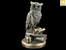 Giant Owl Of Wisdom On Books VERONESE Figurine Bronze Coated Hand Painted Great picture