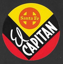 Original Santa Fe El Capitan Railroad Baggage Label - Circa 1930's - Used picture