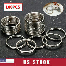 100Pcs Key Rings Chains Split Ring Hoop Metal Loop Steel Accessories 25mm Lot US picture
