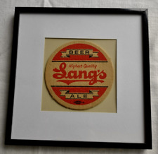 Vintage Lang's Brewery Beer & Ale Buffalo NY Matted Framed Coaster picture