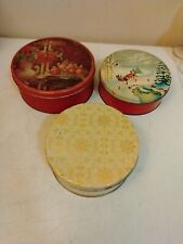 3 Vintage Holiday Cookie Tins picture