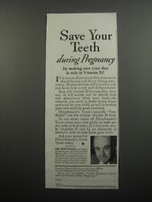 1933 Fleischmann's Yeast Ad - Save your teeth during pregnancy picture