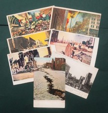 LOT 1905 antique 7pc SAN FRANCISCO EARTHQUAKE pc dead donkey search for victims picture