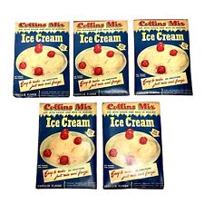 VTG Collins Ice Cream Powder Mix  Vanillin Flavor With Contents LOT OF 5 picture
