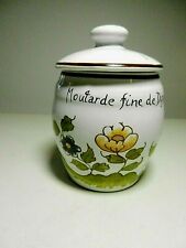 REVOL LA PORCELAINE MOUTARDE FINE DE DIJON Mustard Pot Jar w/Lid,-Made in France picture