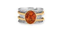 Clearance Sale  Two Tone Baltic Amber Ring picture