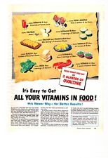 Vtg Print Ad 1947 Ovaltine Get All Your Vitamins picture