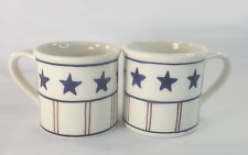 VTG '82 Hartstone Pottery USA Patriotic Stars & Stripes Coffee Mugs Made in USA picture