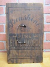 SUNSHINE PURE ETHYL ALCOHOL FOR NON-BEVERAGE USE Prohibition Era Wooden Ad Box picture