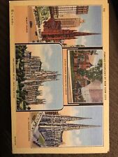 Vintage Linen Postcard Famous Churches Of New York City, New York c1930s picture