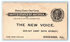 c1900 The New Voice Magazine Subscription Chicago Illinois IL Antique Postcard picture