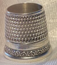 Vtg Sterling Silver #11 Tailor's Open Top Thimble W/Scrolls Decoration  5. Grams picture