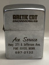Vintage Arctic Cat Snowmobile Lighter Ace Service Pine River Minn. (Not a Zippo) picture