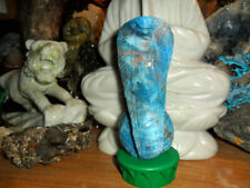 Blue Apatite Cobra Snake Carving Crystal Exceptional and Beautiful 5.25
