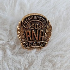 Vtg RNA Royal Neighbors of America 50 Year Member Award Lapel Pin Tie Tack picture